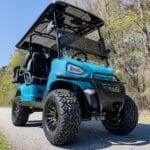 Voyager 4-Passenger Lifted Golf Cart Rental Coastal Blue | Bazen Golf Cars