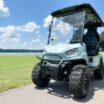 Voyager 4-Passenger Lifted Golf Cart Rental Light Blue | Bazen Golf Cars