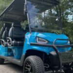 Voyager 6-Passenger Non-Lifted Golf Cart Rental Coastal Blue | Bazen Golf Cars